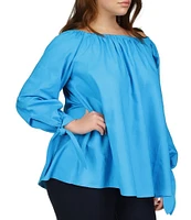 Michael Kors Plus Size On/Off-The-Shoulder Long Sleeve Tie Cuff Blouse