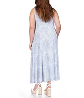 Michael Kors Plus Size Stretch Scoop Neck Sleeveless Maxi Dress