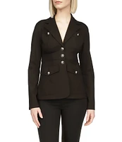 Michael Kors Ponte Notch Lapel Pocketed Three-Button Blazer