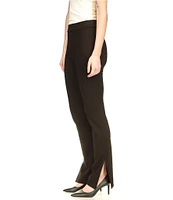 Michael Kors Ponte Side Split Straight Leg High Rise Pant