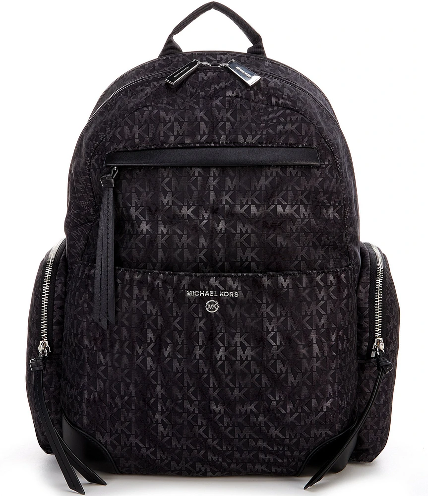 Michael Kors Prescott Black Signature Logo Large Backpack