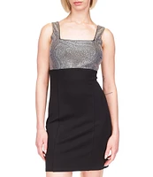 Michael Kors Rhinestone Square Neck Mini Dress