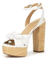 Michael Kors Sadie Leather Bow Platform Sandals