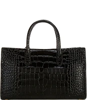 Michael Kors Scarlett Medium Crocodile Embossed Patent Leather Satchel Bag