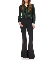 Michael Kors Scuba Crepe Flared Leg High Rise Pant