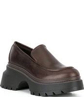 Michael Kors Shiloh Leather Platform Loafers