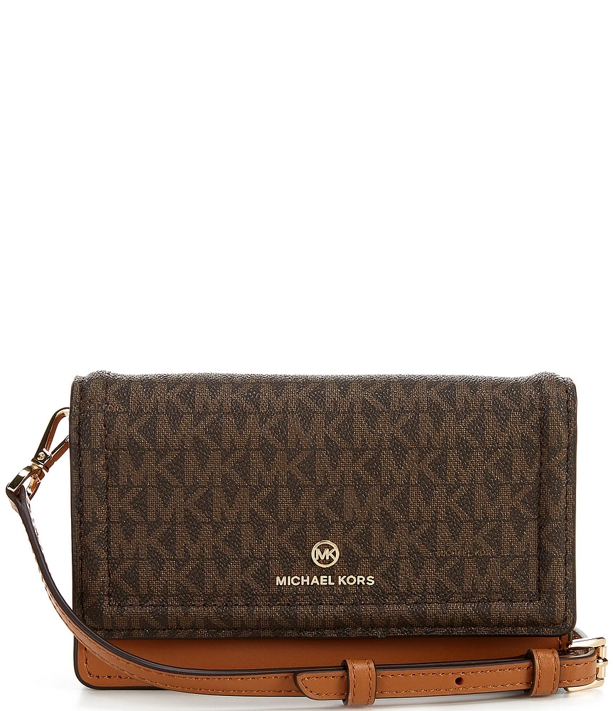 Michael Kors Signature Logo Jet Set Small Phone Crossbody Bag