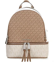 Michael Kors Rhea Signature Logo Zip Medium Tri-Color Backpack