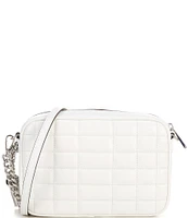 Michael Kors Jet Set Medium Quilted Leather Silver Hardware Crossbody Bag