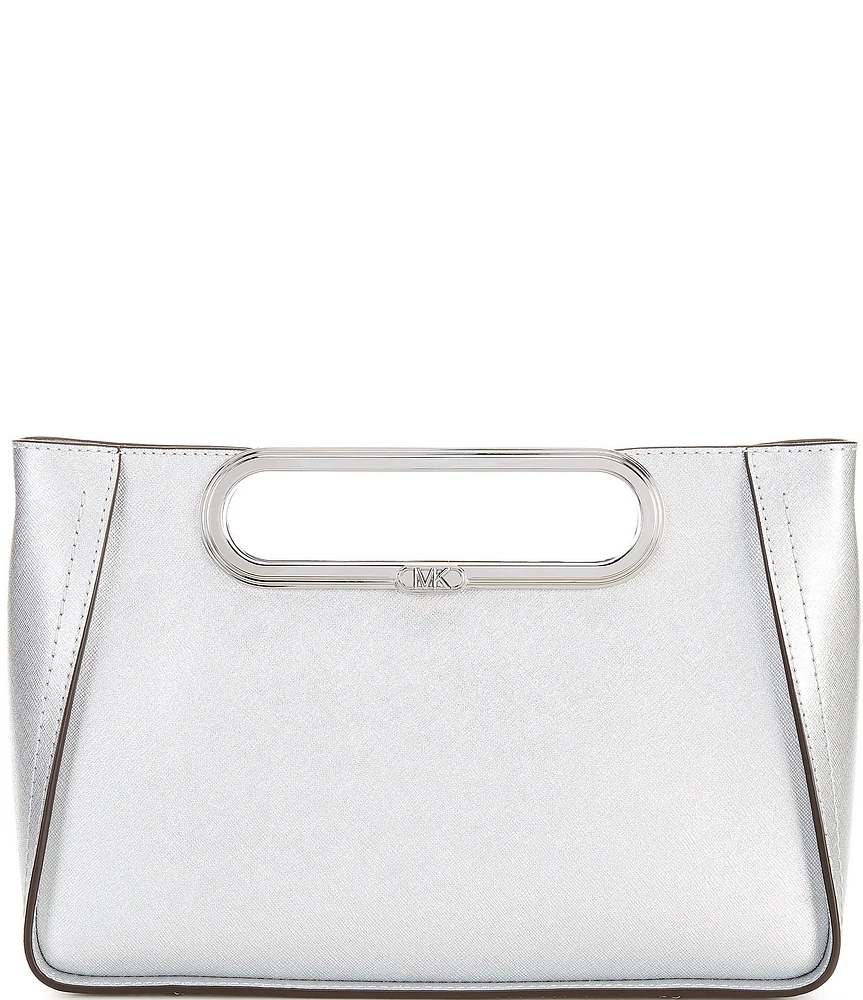 Michael Kors Silver Metallic Chelsea Large Convertible Clutch