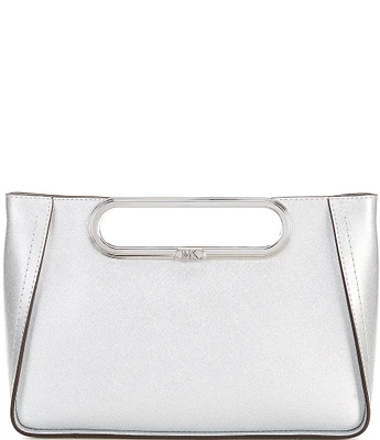 Michael Kors Silver Metallic Chelsea Large Convertible Clutch