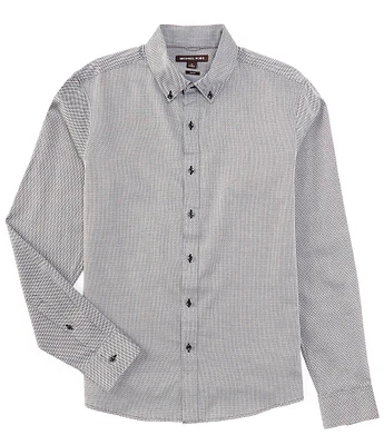 Michael Kors Slim Fit Chevron Dobby Long Sleeve Woven Shirt