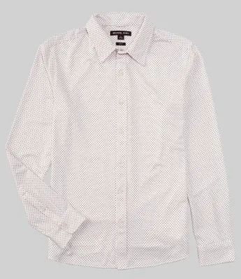 Michael Kors Slim-Fit Performance Stretch Dot Print Long Sleeve Woven Shirt