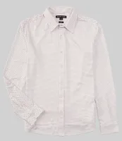 Michael Kors Slim-Fit Performance Stretch Dot Print Long Sleeve Woven Shirt