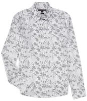Michael Kors Slim Fit Stretch Botanical Print Long Sleeve Woven Shirt