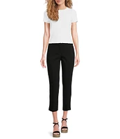 Michael Kors Smocked Crew Neckline Cap Sleeve Cropped Tee Shirt