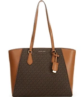 Michael Kors Taryn Large Signature Logo and Leather Tote Bag