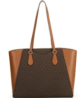 Michael Kors Taryn Large Signature Logo and Leather Tote Bag