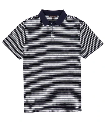 Michael Kors Textured Stripe Short Sleeve Polo Shirt