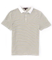 Michael Kors Textured Stripe Short Sleeve Polo Shirt