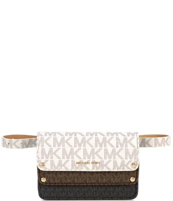 Michael Kors Signature Tri-Logo Magnetic Snap Belt Bag