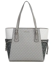 Michael Kors Voyager East West Signature Logo Color Block Tote Bag