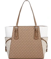 Michael Kors Voyager East West Signature Logo Color Block Tote Bag