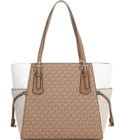 Michael Kors Voyager East West Signature Logo Color Block Tote Bag