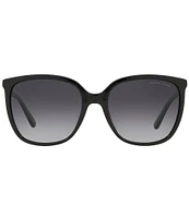 Michael Kors Women's 0MK2137U 57mm Solid Black Polarized Square Sunglasses