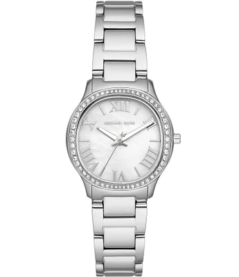 Michael Kors Women's Crystal Sage Three-Hand Stainless Steel Bracelet Watch