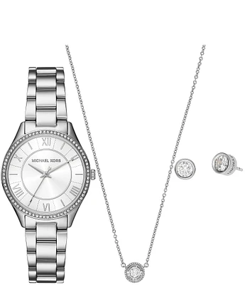 Michael Kors Women's Lauryn Three-Hand Stainless Steel Bracelet Watch Set