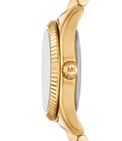 Michael Kors Women's Lexington Three-Hand Gold Tone Stainless Steel Bracelet Watch