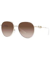 Michael Kors Women's Light Gold White Rx- Aviator Sunglasses