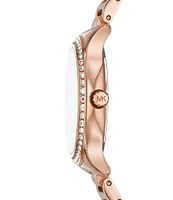 Michael Kors Women's Sage Three Hand Crystal Rose Gold Tone Stainless Steel Bracelet Watch