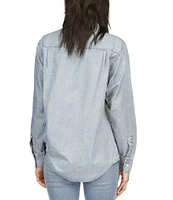 MICHAEL Michael Kors Chambray Point Collar Long Sleeve Button-Front Shirt