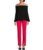 MICHAEL Michael Kors Crepe Pleated Off-the-Shoulder Blouse