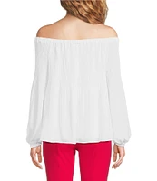 MICHAEL Michael Kors Crepe Pleated Off-the-Shoulder Blouse