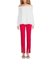 MICHAEL Michael Kors Crepe Pleated Off-the-Shoulder Blouse
