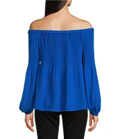 MICHAEL Michael Kors Crepe Pleated Off-the-Shoulder Blouse