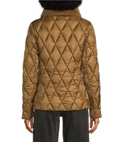 MICHAEL Michael Kors Diamond Quilt Pattern Faux Fur Stand Collar Front Zip Jacket