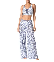 MICHAEL Michael Kors Floral Print Wide Leg Pull-On Swim Cover-Up Pants