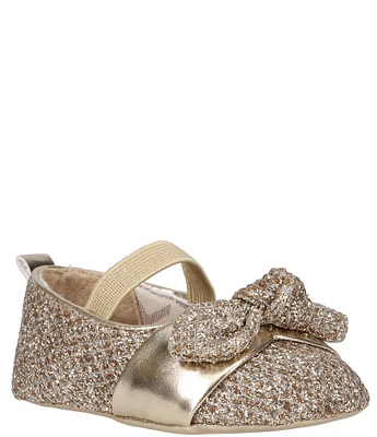 MICHAEL Michael Kors Girls' Baby Kellie Glitter Bow Ballet Crib Shoes (Infant)