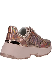 Michael Kors Girls' Cosmo Maddy Glitter Logo Chunky Sneakers (Youth)