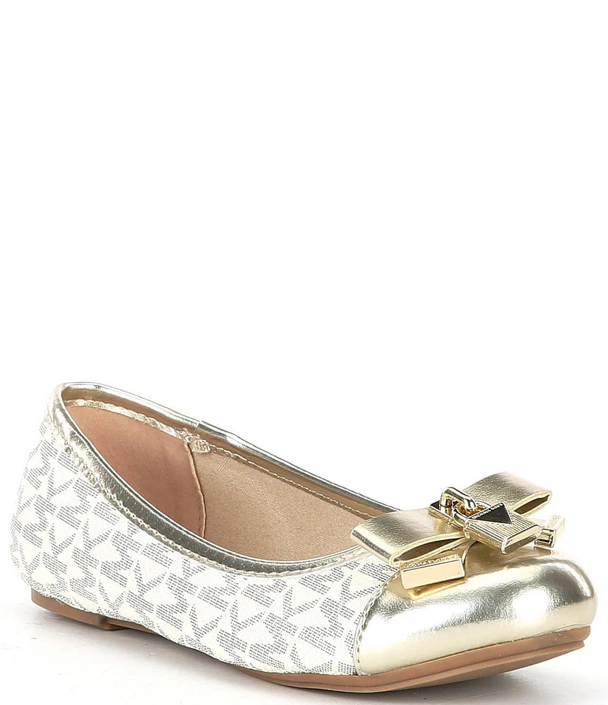 MICHAEL Michael Kors Girls' Kenya Metallic Lock Logo Ballet Flats (Toddler)