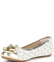 MICHAEL Michael Kors Girls' Kenya Metallic Lock Logo Ballet Flats (Youth)