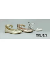 MICHAEL Michael Kors Girls' Kenyah Kay Signature Logo Charm Ballet Flats (Youth)