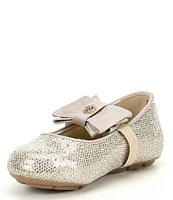 MICHAEL Michael Kors Girls' Rover Day Bow Glitter Ballerina Flats (Toddler)