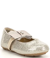 MICHAEL Michael Kors Girls' Rover Day Bow Glitter Ballerina Flats (Infant)