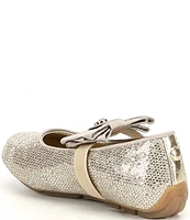 MICHAEL Michael Kors Girls' Rover Day Bow Glitter Ballerina Flats (Infant)