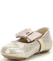 MICHAEL Michael Kors Girls' Rover Day Bow Glitter Ballerina Flats (Infant)